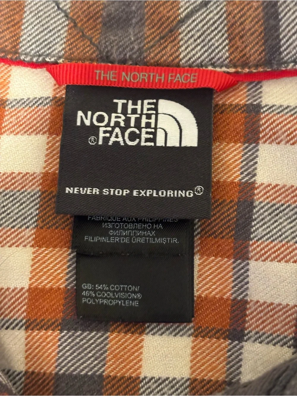 The North Face Plaid Button Front Shirt Men’s XL CoolVisions Long Sleeve Outdoor